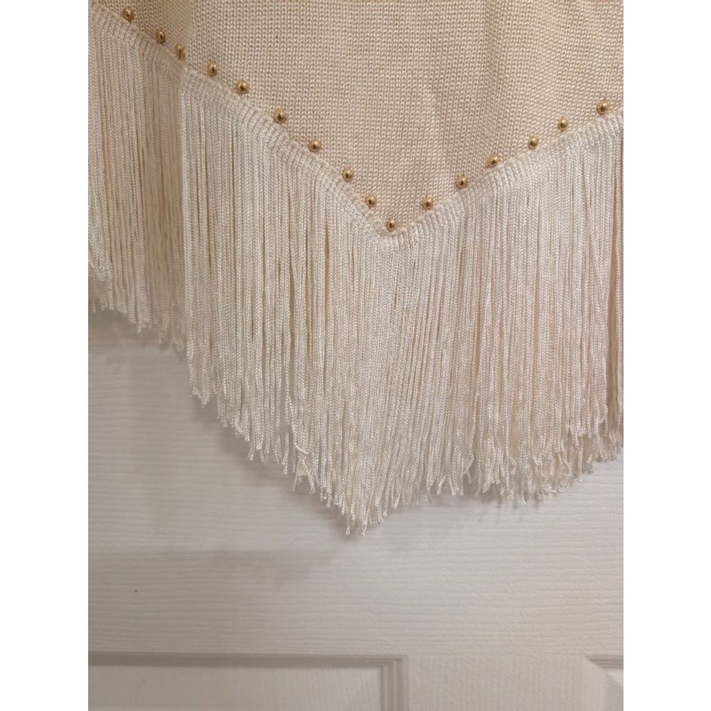 Women's Coastal Cowgirl Cream Fringe 2-piece Knit Sweater Set Western Boho - Picture 5 of 13